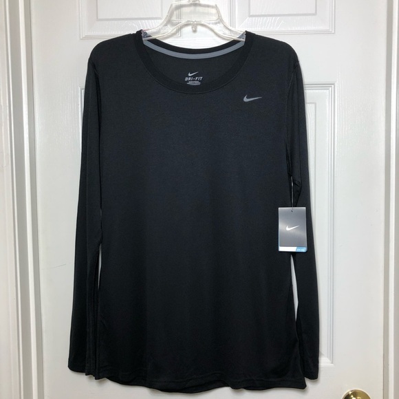Nike Women’s Style 453182 Crew Neckline Training Black Long Sleeves T-shirt L - Picture 3 of 12